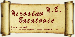 Miroslav Batalović vizit kartica